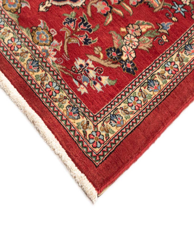 Detail image of  2' 7 x 7'  Hand Knotted Qom Persian Runner Rug