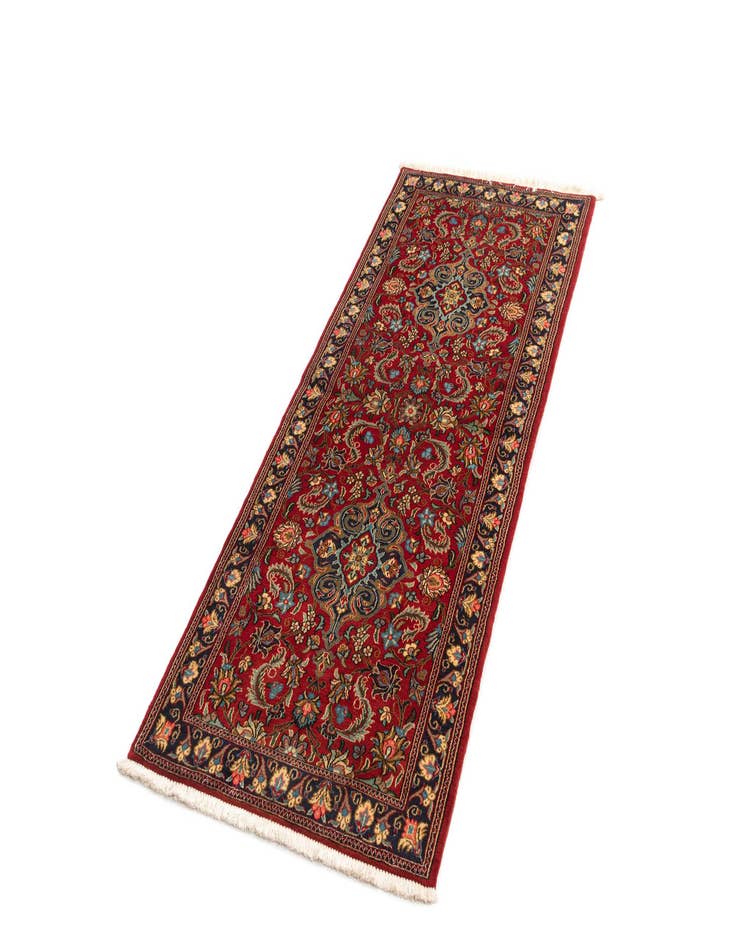 Detail image of  2' 7 x 6' 3  Hand Knotted Qom Persian Runner Rug