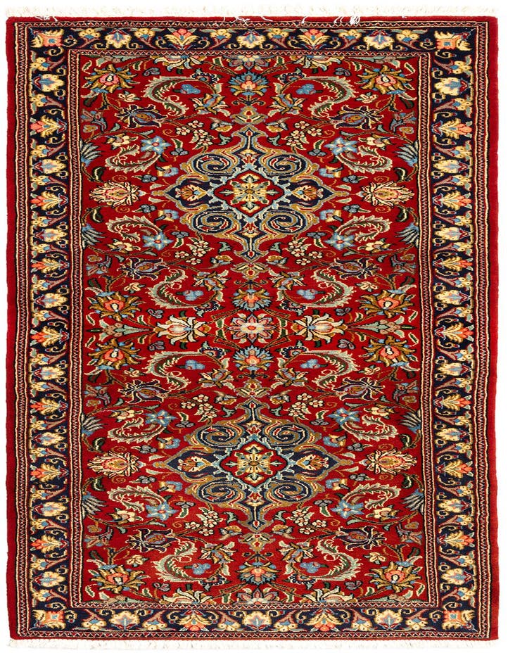  2' 7 x 6' 3  Hand Knotted Qom Persian Runner Rug