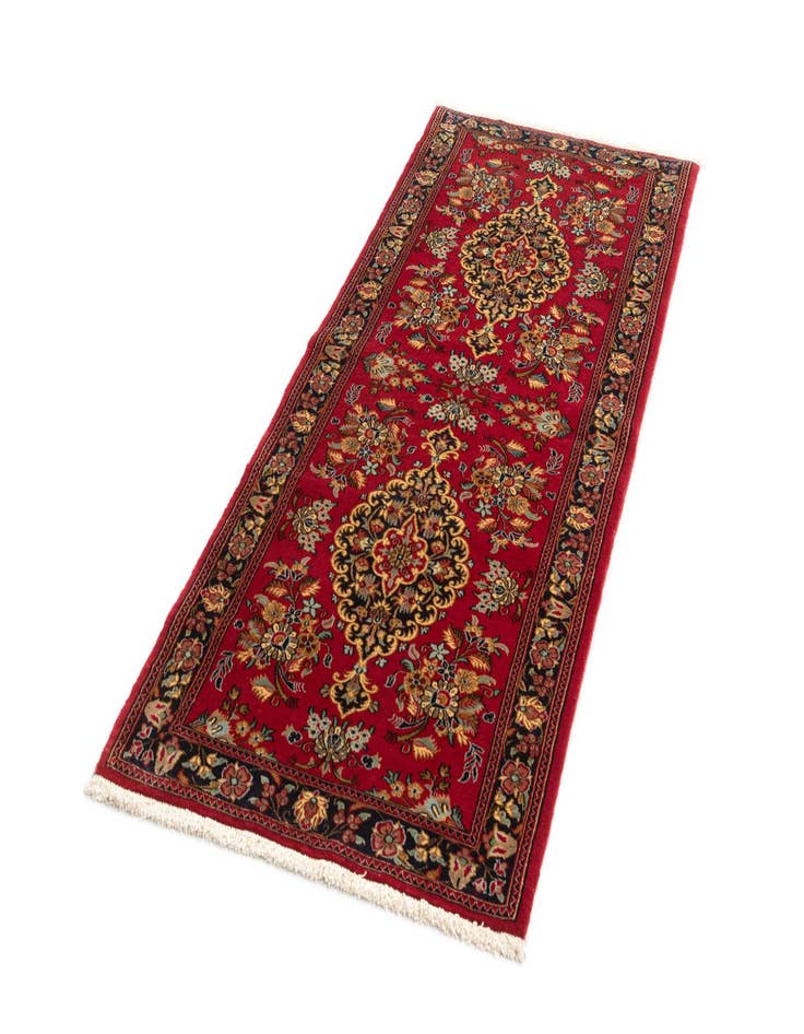 Detail image of  2' 8 x 6' 8  Hand Knotted Qom Persian Runner Rug