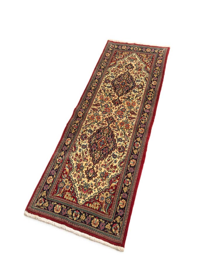 Detail image of  2' 9 x 6' 6  Hand Knotted Qom Persian Runner Rug