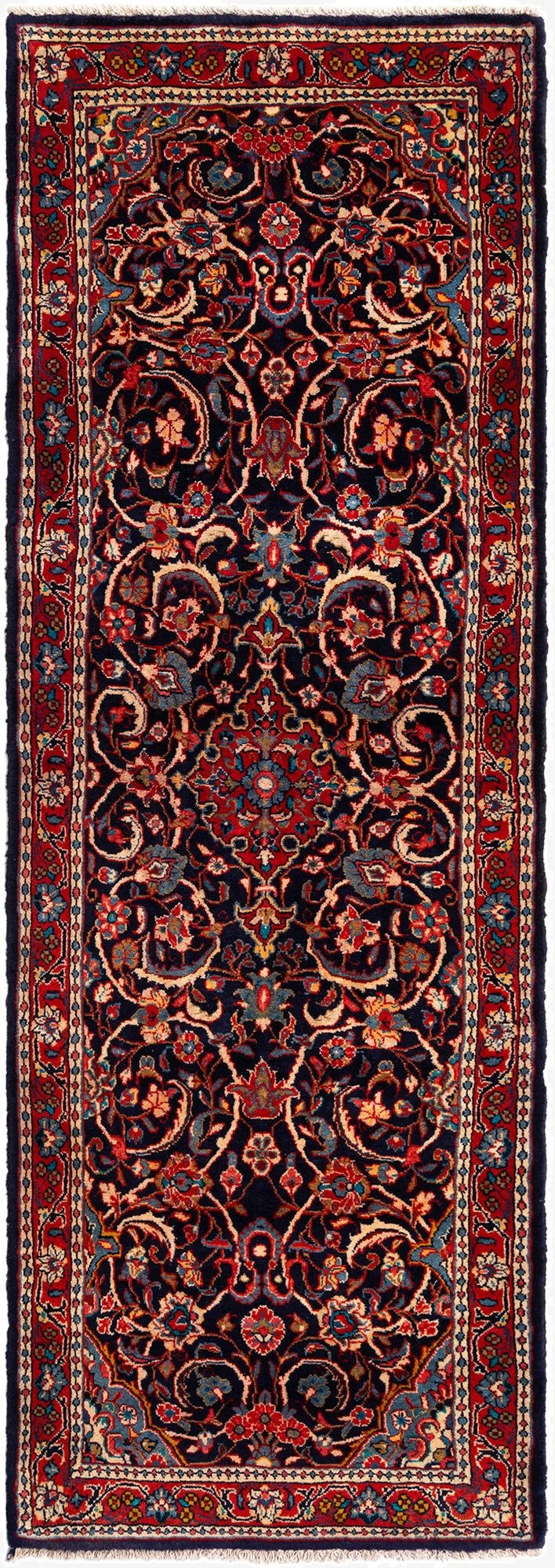  3' 9 x 10' 6 Sarouk Wool Runner Rug