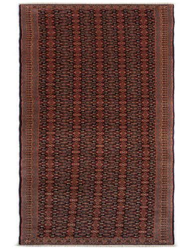 A long, narrow 16 ft runner rug with a traditional Persian pattern in deep blues and warm reds, perfect for a hallway.