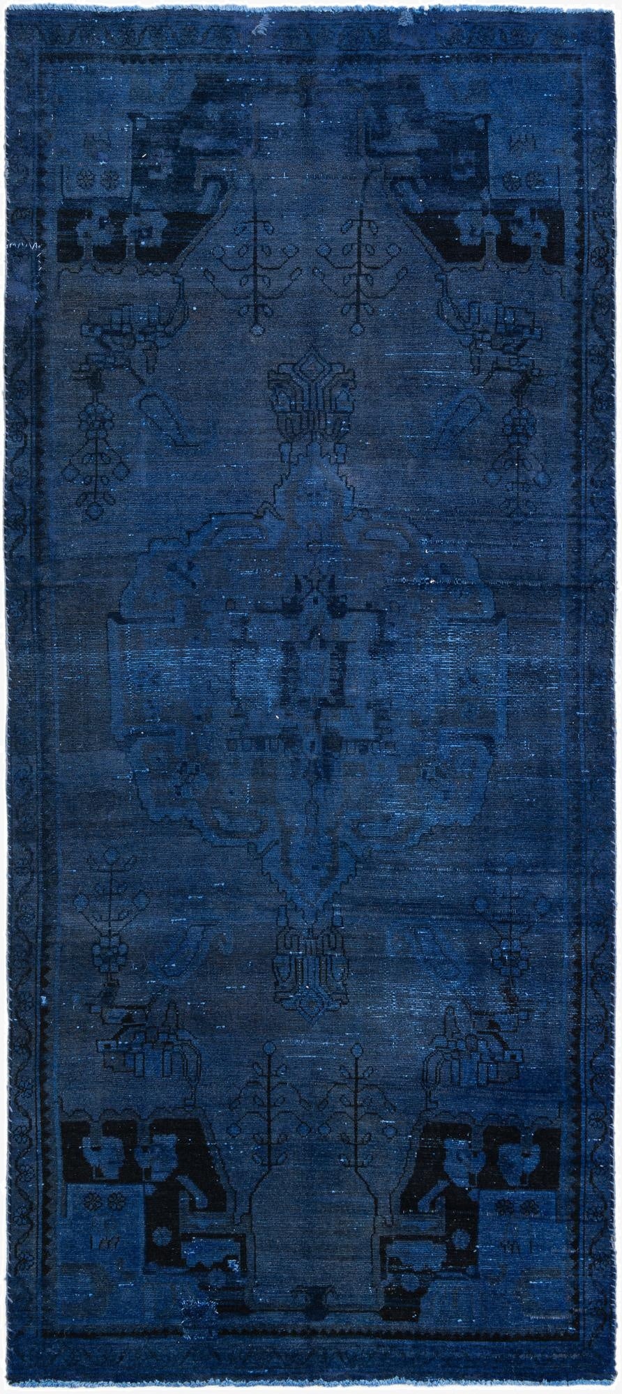  3' 9 x 8' 8  Hand Knotted Ultra Vintage Persian Wool Runner Rug