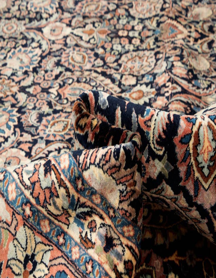 Detail image of  12' 10 x 13' 2  Hand Knotted Bidjar Persian Wool Square Rug