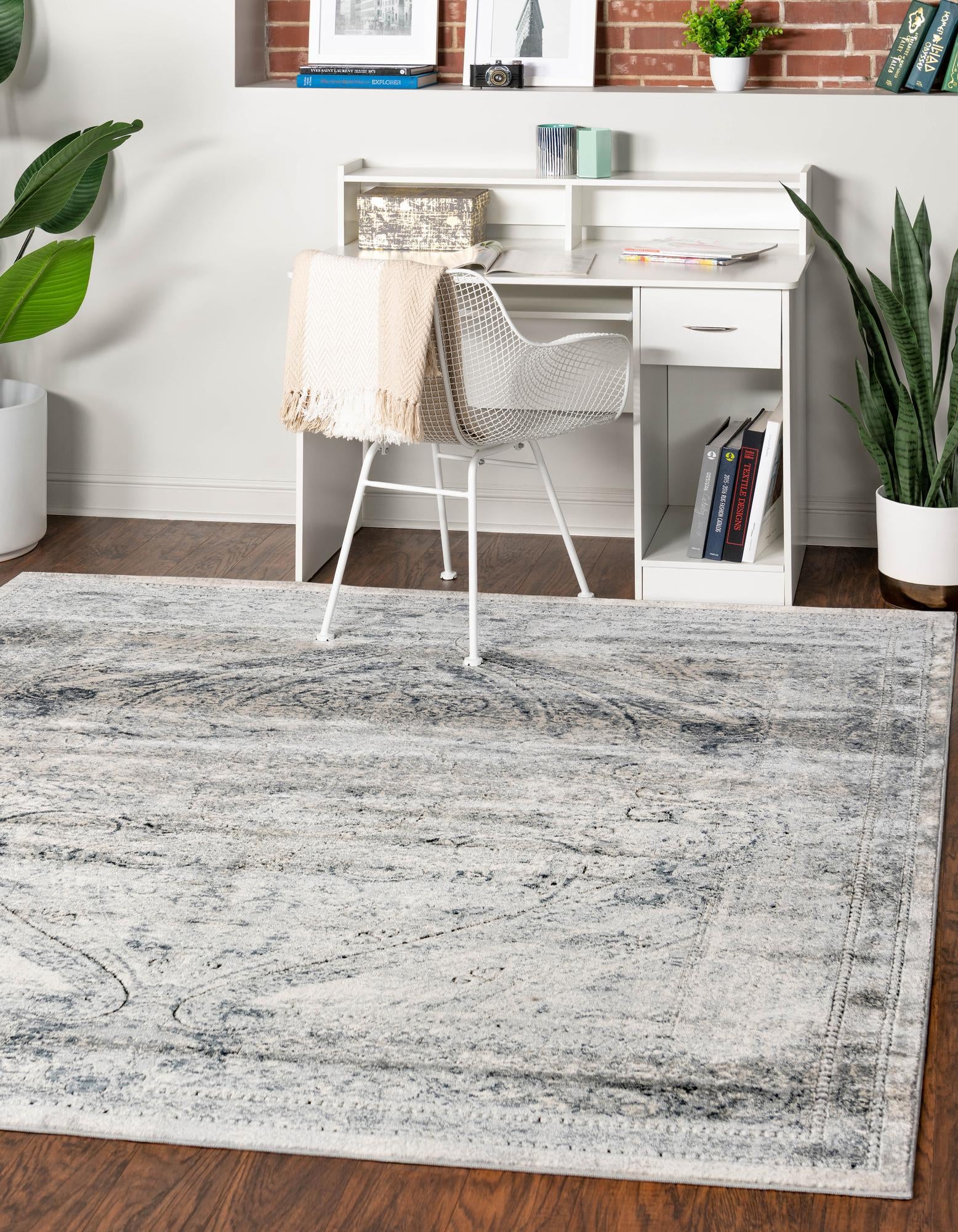 Cream 7' x 7' Eliza Square Rug | Rugs.com
