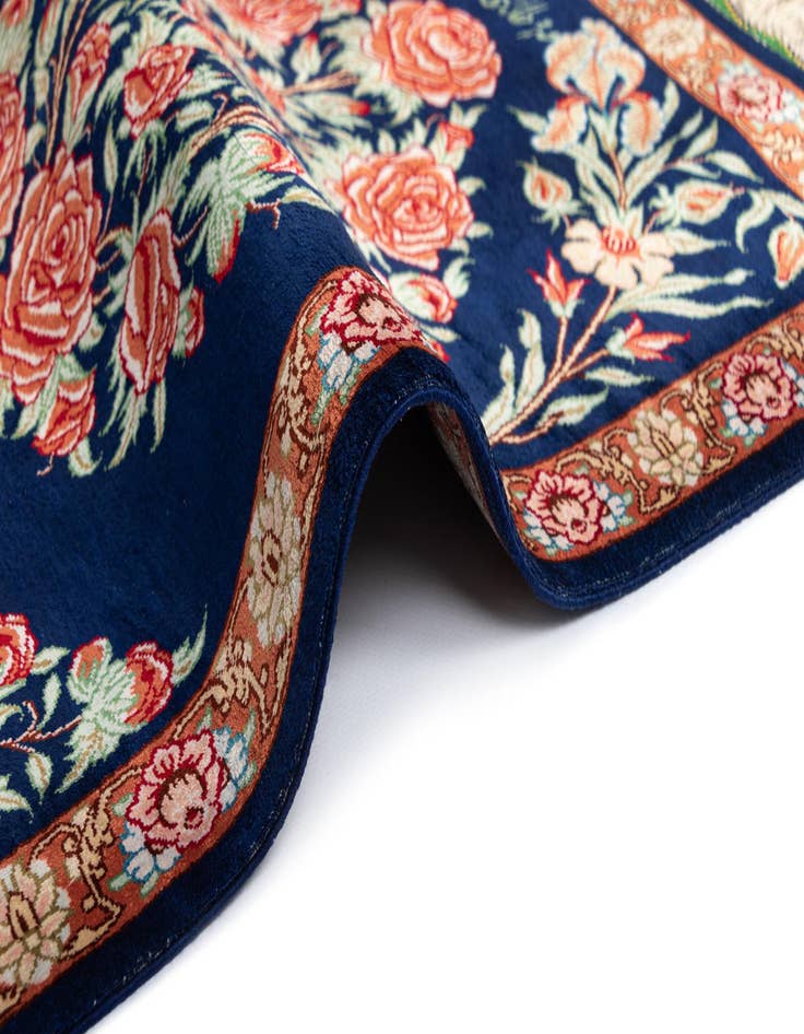 Detail image of  1' 9 x 2' 4 Ghom Silk Square Rug