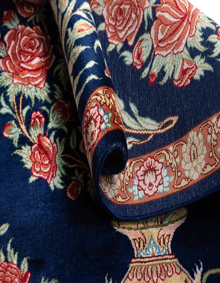 Detail image of  1' 9 x 2' 4 Ghom Silk Square Rug