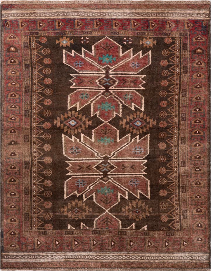  3' 5 x 6' 4  Hand Knotted Ultra Vintage Persian W...