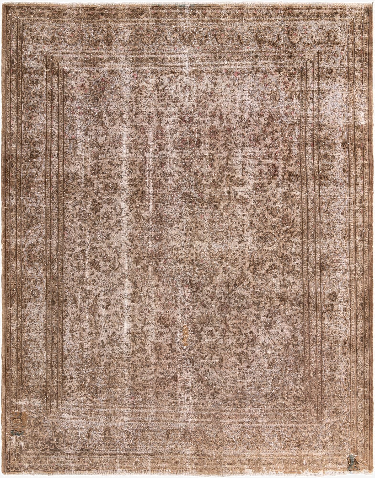  9' 6 x 12' 3  Hand Knotted Ultra Vintage Persian Wool Rug