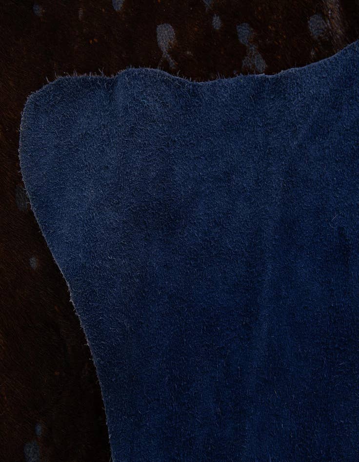 Detail image of  6' 2 x 6' 10 Cowhide Leather Freeform Rug