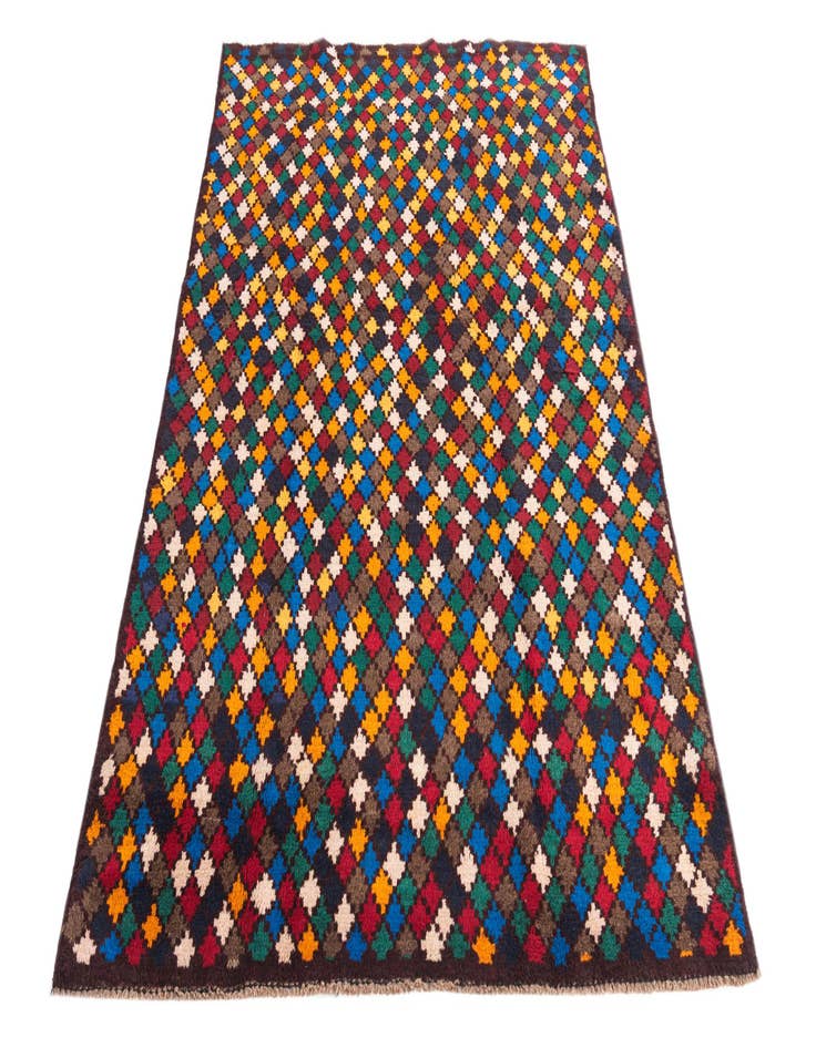 Detail image of  4' x 5' 10  Hand Knotted Balouch Wool Rug