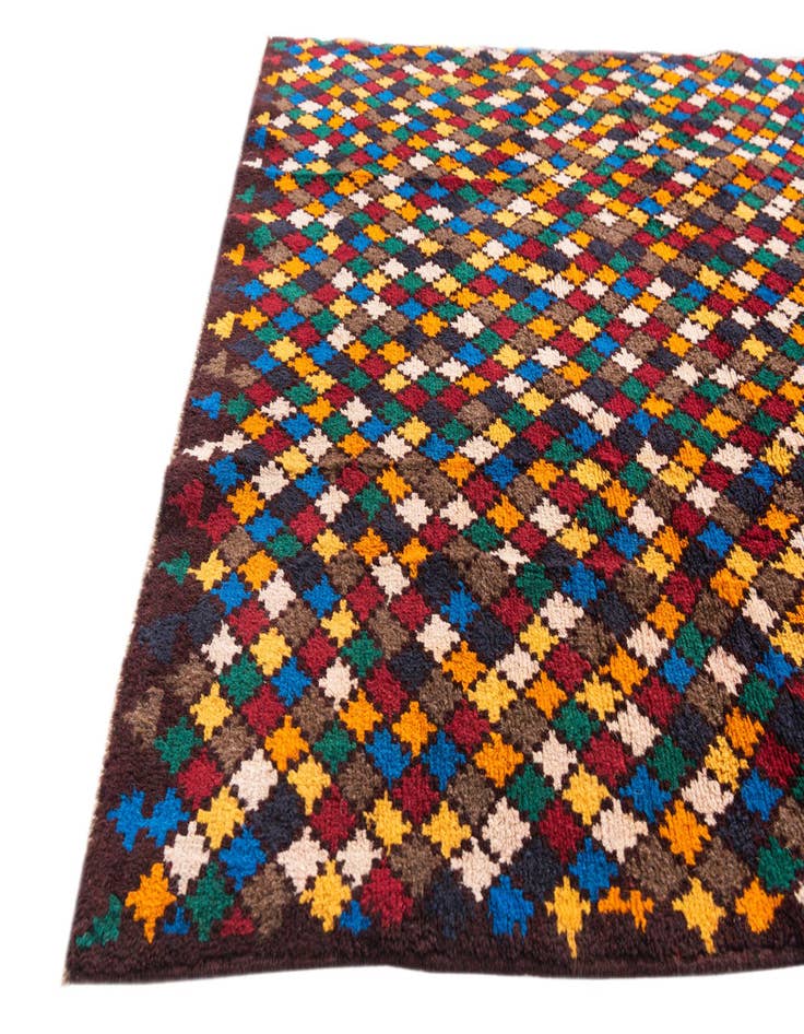 Detail image of  4' x 5' 10  Hand Knotted Balouch Wool Rug