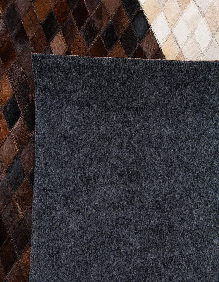 Detail image of  8' 1 x 9' 11 Cowhide & Leather Rug