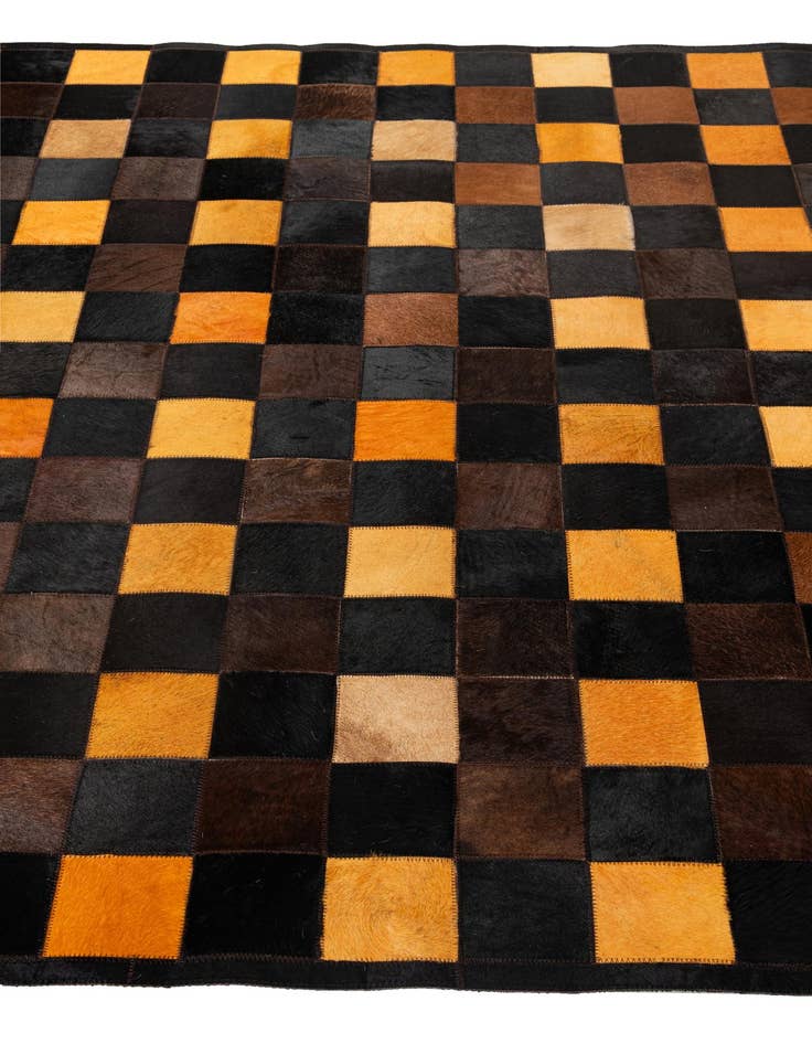 Detail image of  5' 2 x 8' Cowhide - Patchwork Rug