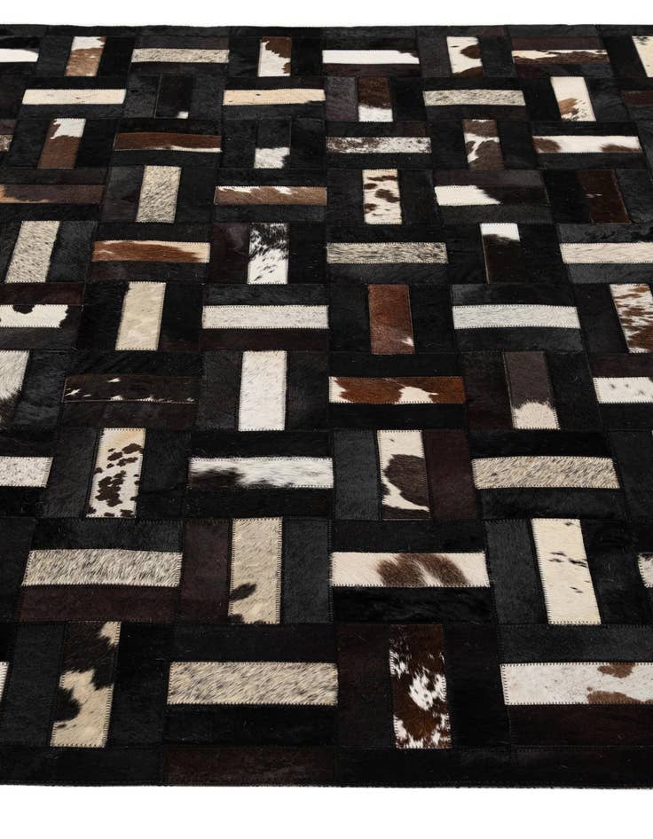 Detail image of  5' 3 x 8' 1 Cowhide - Patchwork Rug