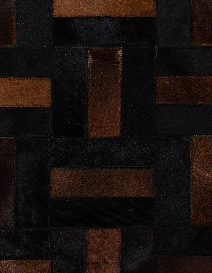 Detail image of  5' 3 x 8' 2 Cowhide - Patchwork Rug