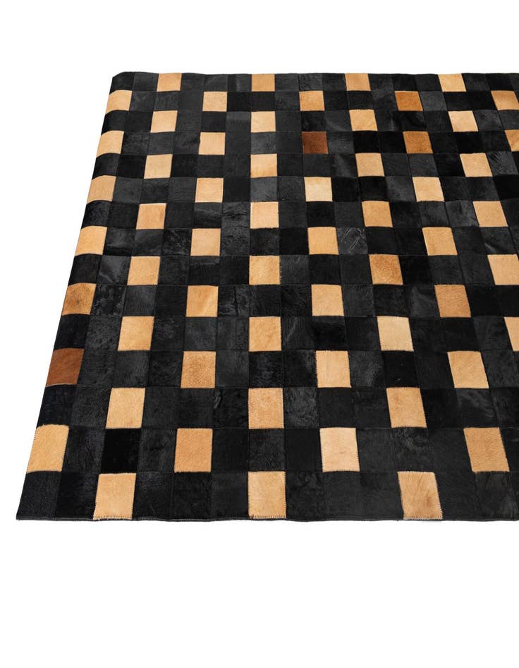 Detail image of  5' 1 x 7' 11 Cowhide - Patchwork Rug
