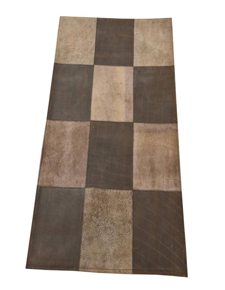 Detail image of  2' 1 x 3' 1 Cowhide Leather Rug