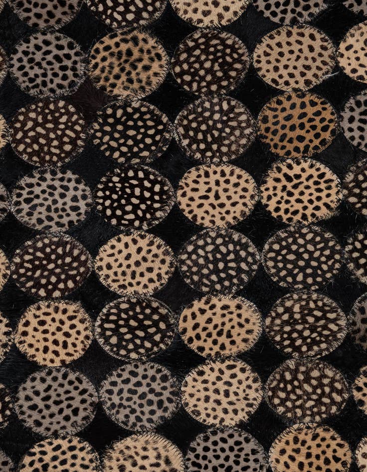 Detail image of  5' 2 x 7' 8 Cowhide Leather Rug