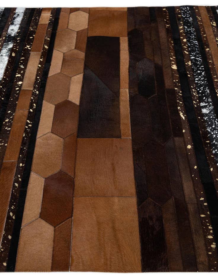 Detail image of  5' 1 x 7' 10 Cowhide Leather Rug