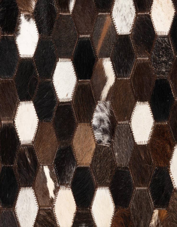 Detail image of  5' 1 x 8' Cowhide Leather Rug