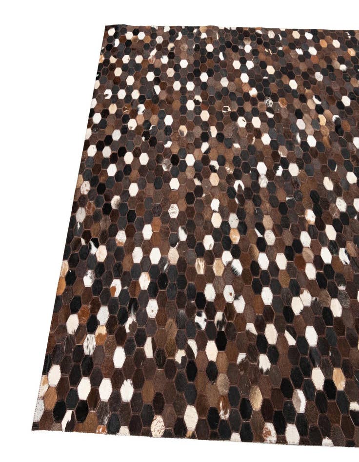 Detail image of  5' 1 x 8' 1 Cowhide Leather Rug