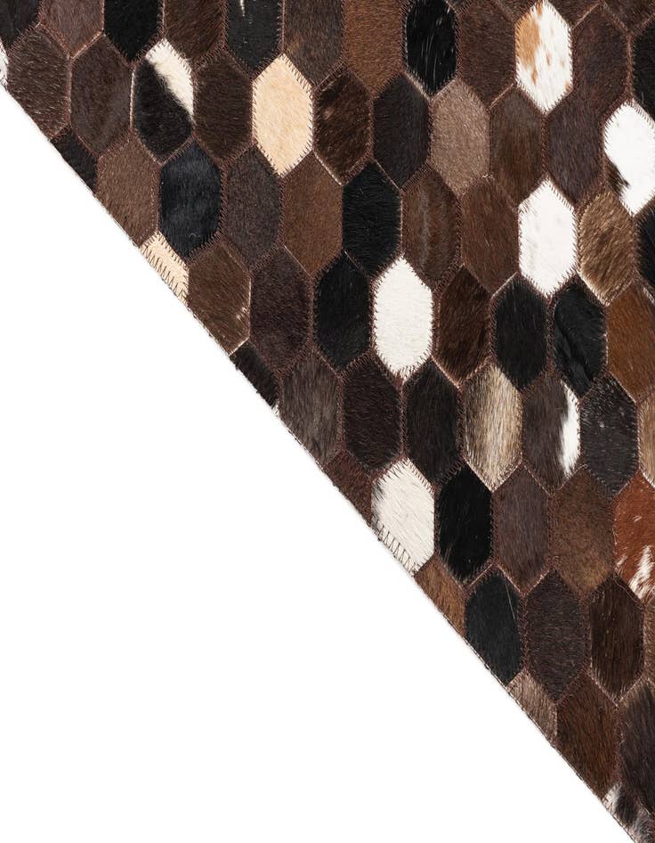 Detail image of  5' 1 x 8' 1 Cowhide Leather Rug