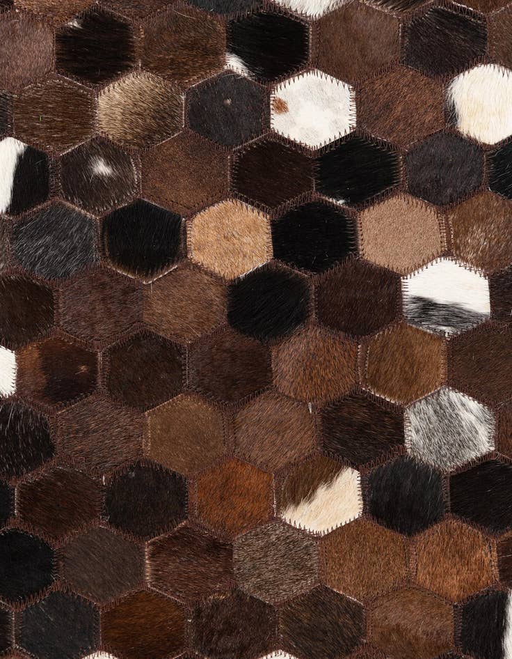 Detail image of  5' 1 x 8' 1 Cowhide Leather Rug