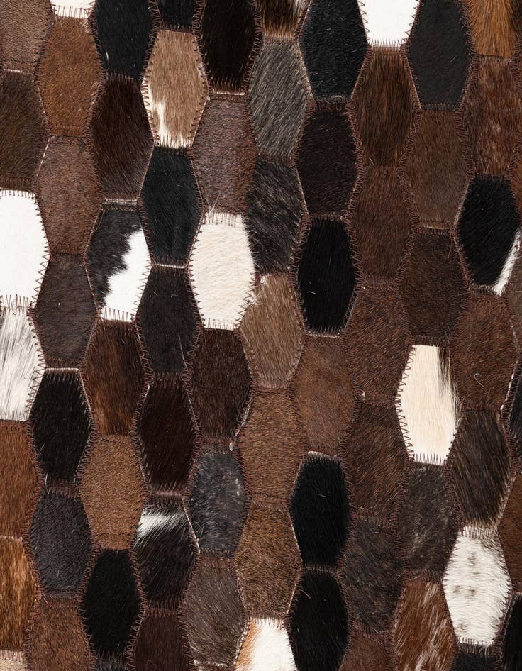 Detail image of  5' 1 x 8' 1 Cowhide Leather Rug