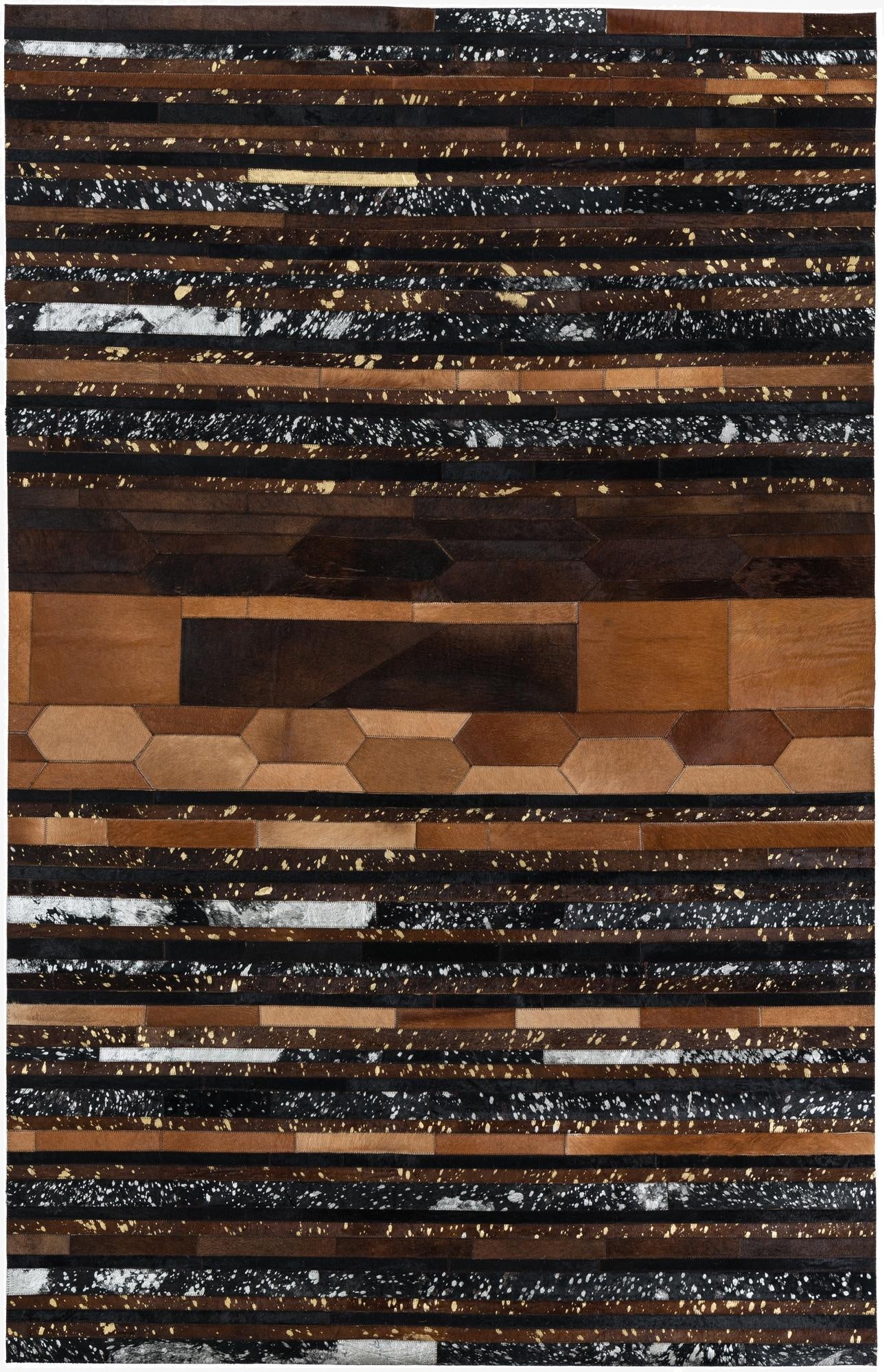  5' 1 x 7' 10 Cowhide Leather Rug