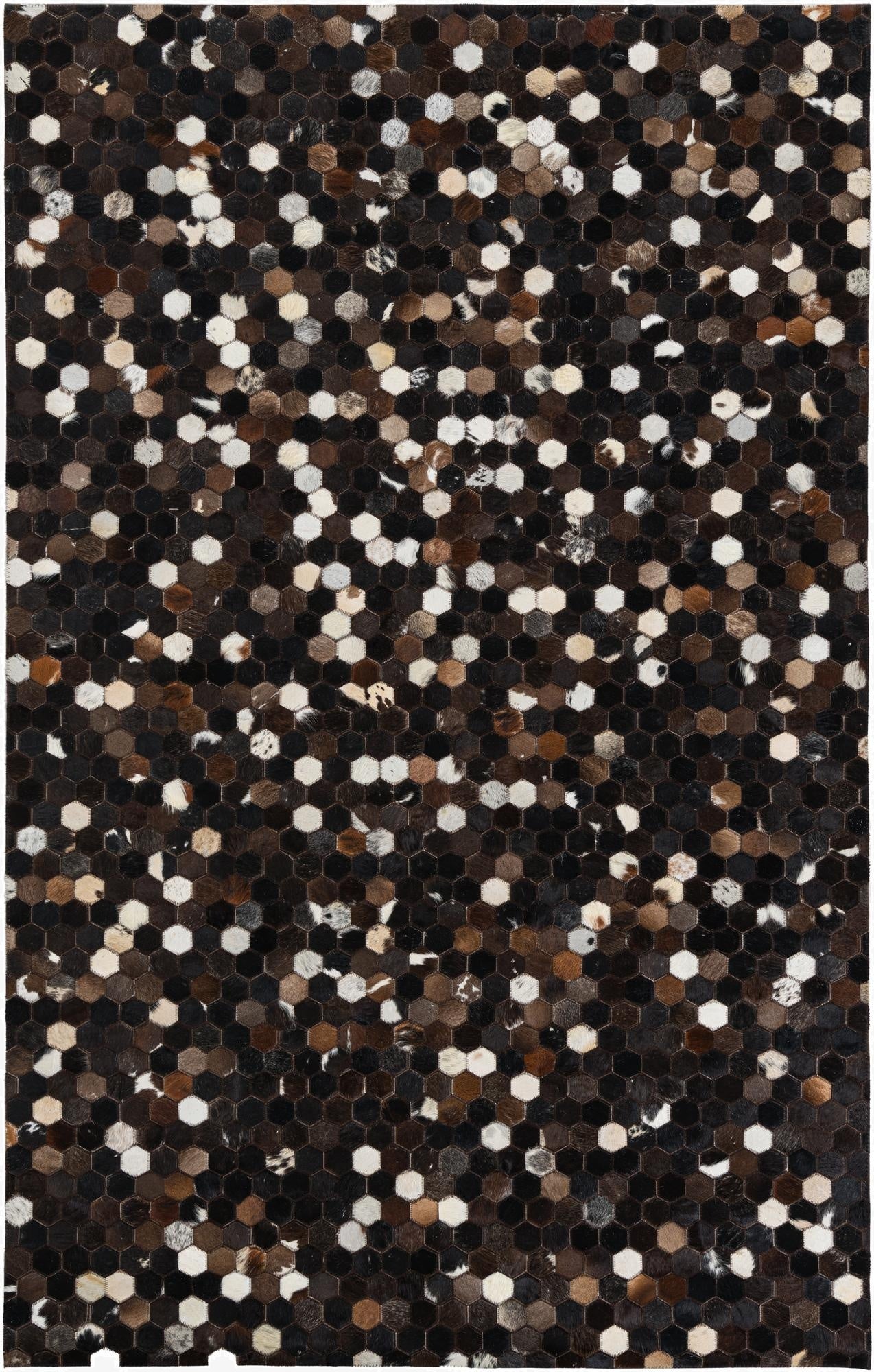  5' x 7' 10 Cowhide Leather Rug