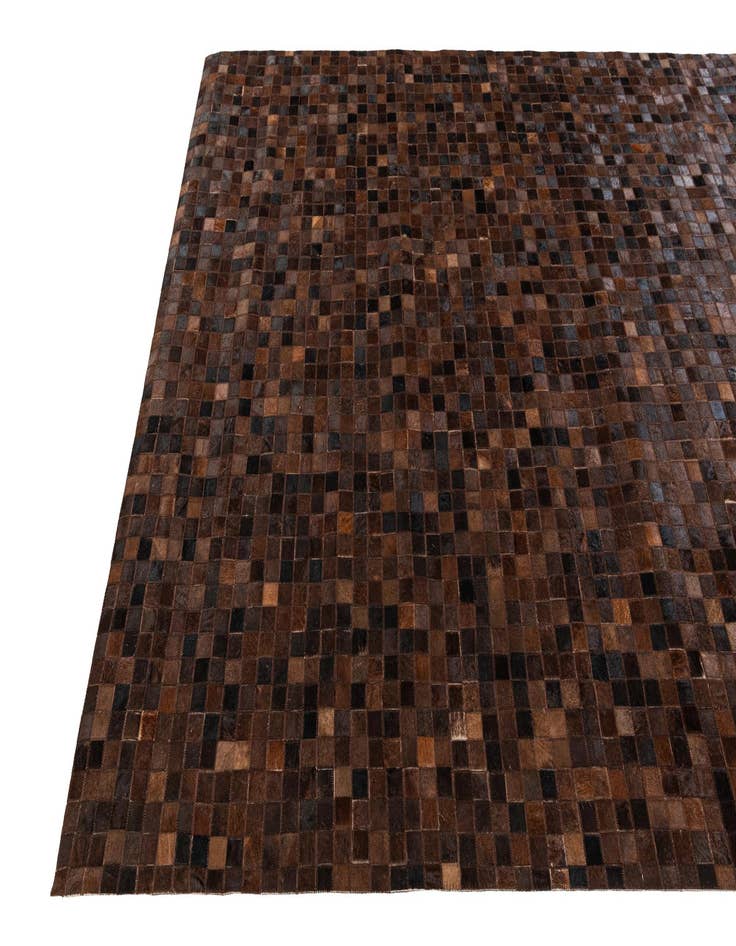 Detail image of  5' 11 x 8' 11 Cowhide Stocks Rug