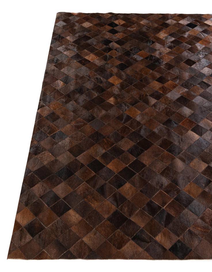 Detail image of  6' 6 x 9' 10 Cowhide Stocks Rug