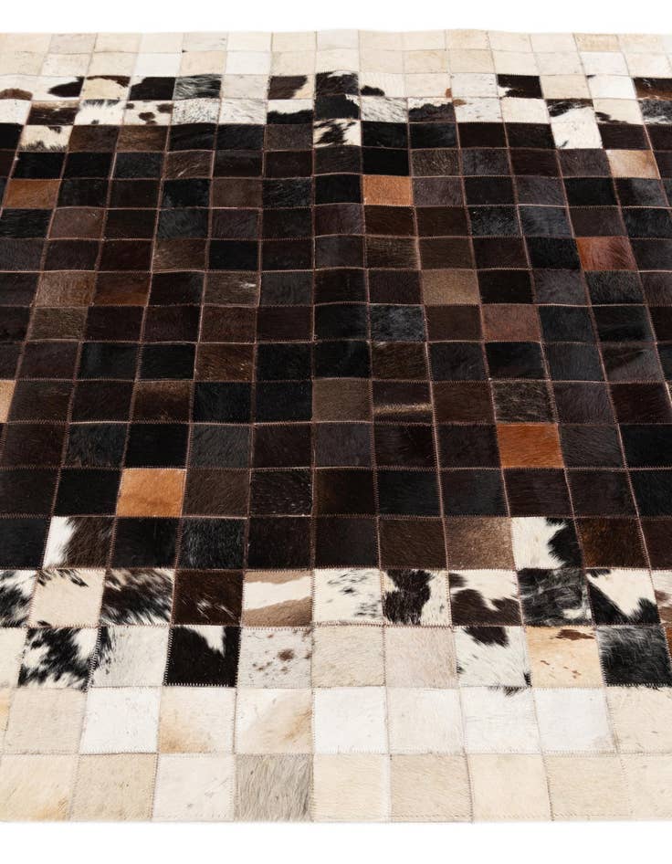 Detail image of  4' 11 x 7' 10 Cowhide Stocks Rug