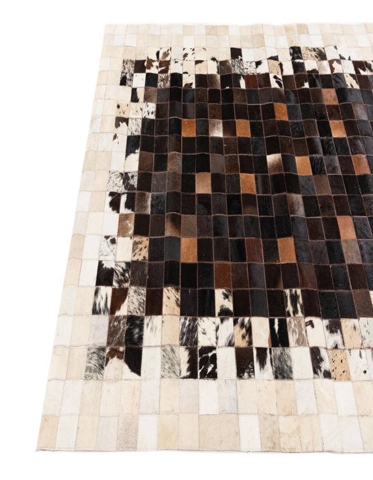 Detail image of  4' 11 x 7' 10 Cowhide Stocks Rug