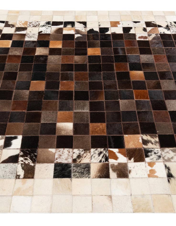 Detail image of  4' 11 x 7' 10 Cowhide Stocks Rug