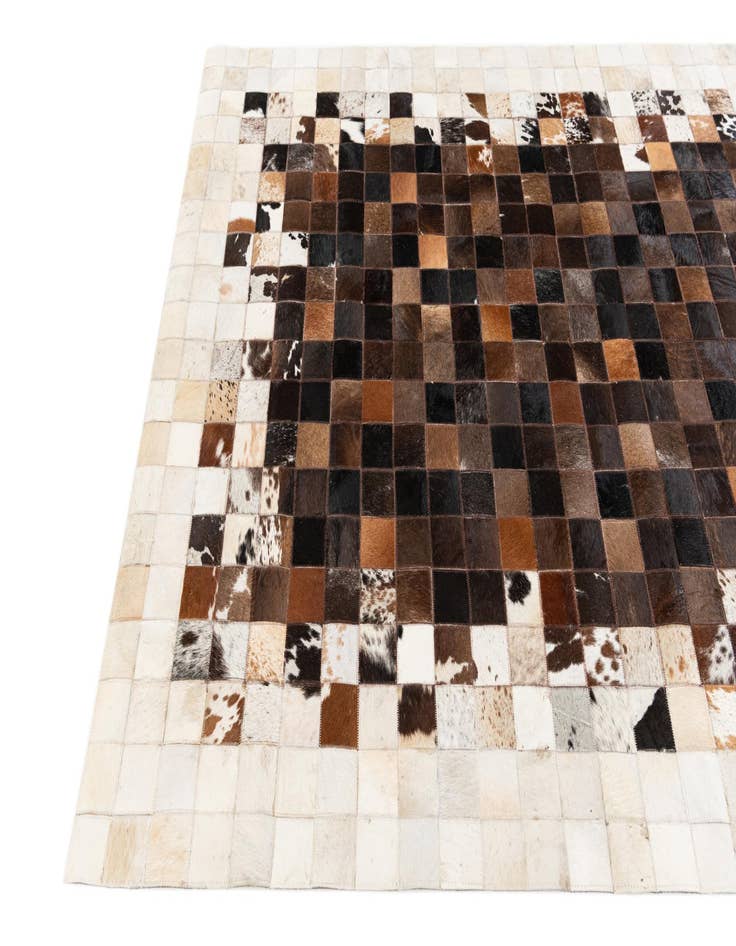 Detail image of  5' 2 x 8' Cowhide Stocks Rug