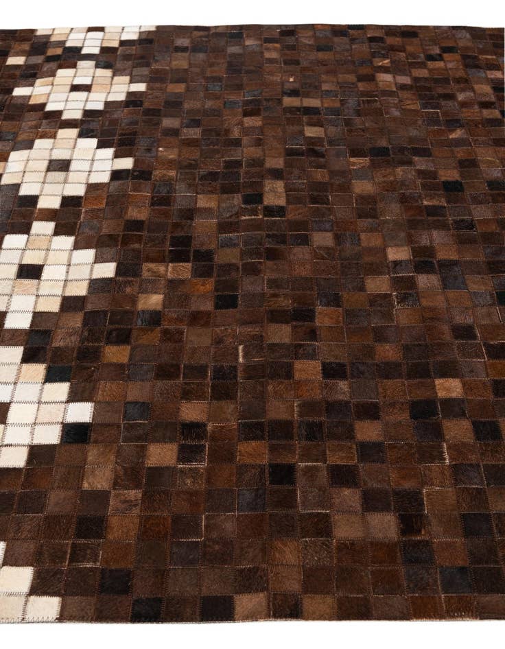 Detail image of  5' 2 x 8' Cowhide Stocks Rug