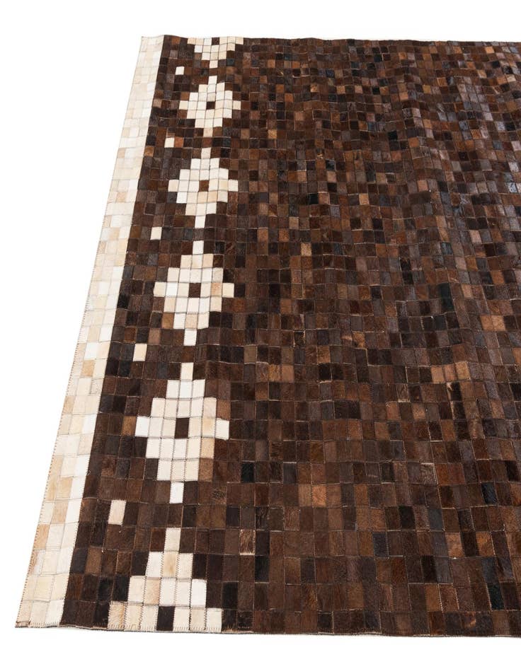 Detail image of  5' 2 x 8' Cowhide Stocks Rug