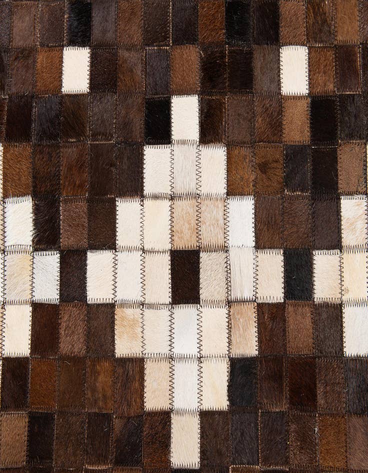 Detail image of  5' 2 x 8' Cowhide Stocks Rug