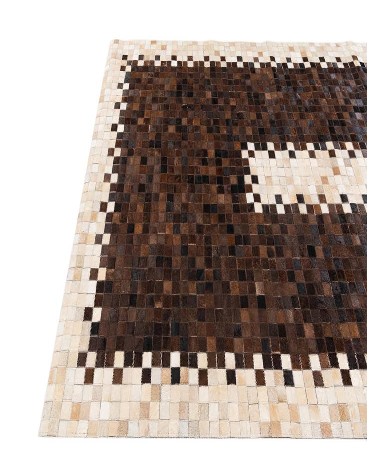 Detail image of  5' 1 x 8' 2 Cowhide Stocks Rug