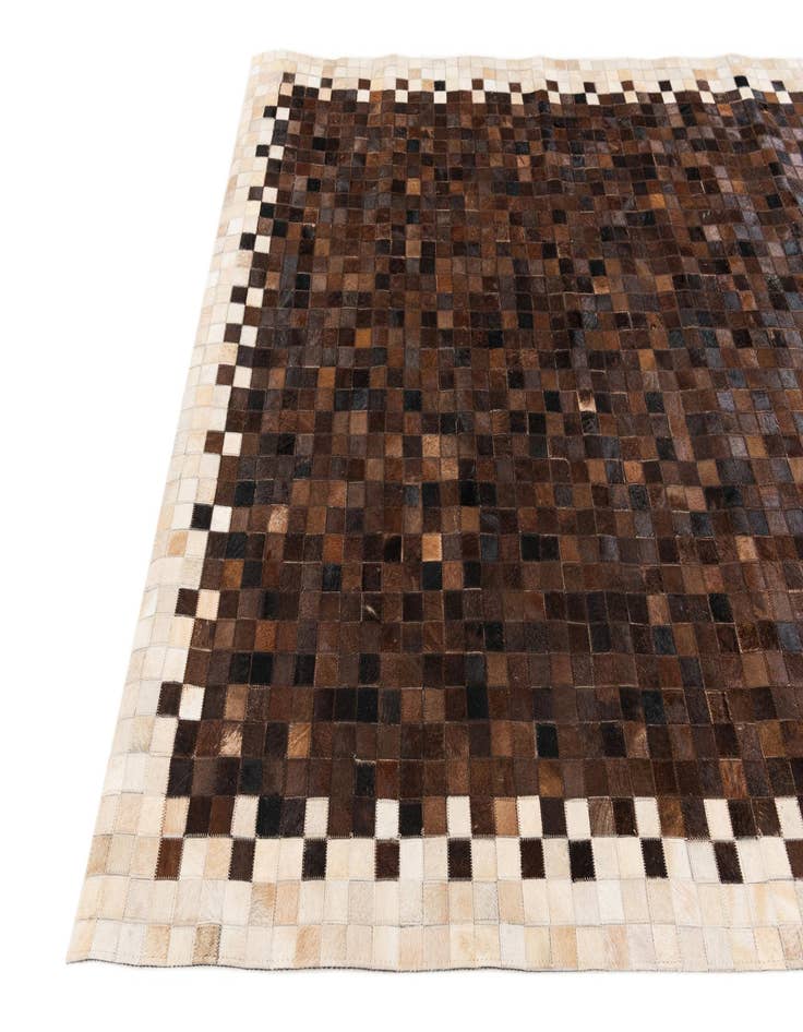 Detail image of  5' 1 x 7' 10 Cowhide Stocks Rug