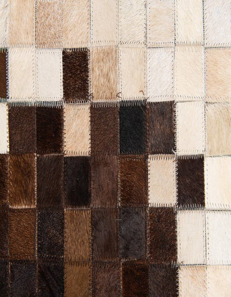 Detail image of  5' 1 x 7' 10 Cowhide Stocks Rug