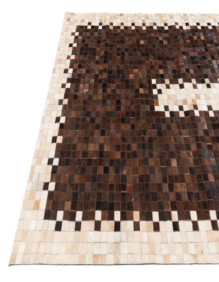 Detail image of  5' 2 x 8' 1 Cowhide Stocks Rug