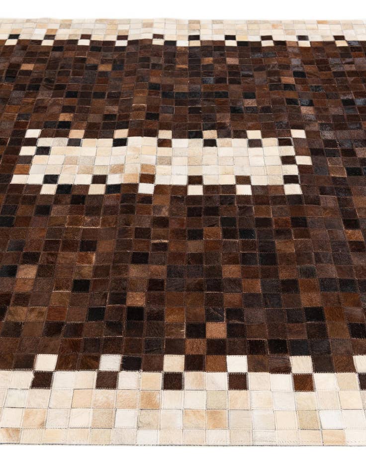 Detail image of  5' 2 x 8' 1 Cowhide Stocks Rug