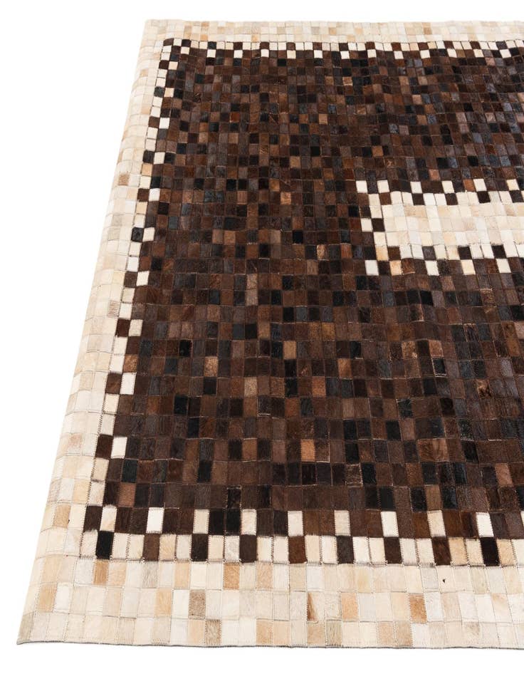 Detail image of  5' 1 x 8' 2 Cowhide Stocks Rug