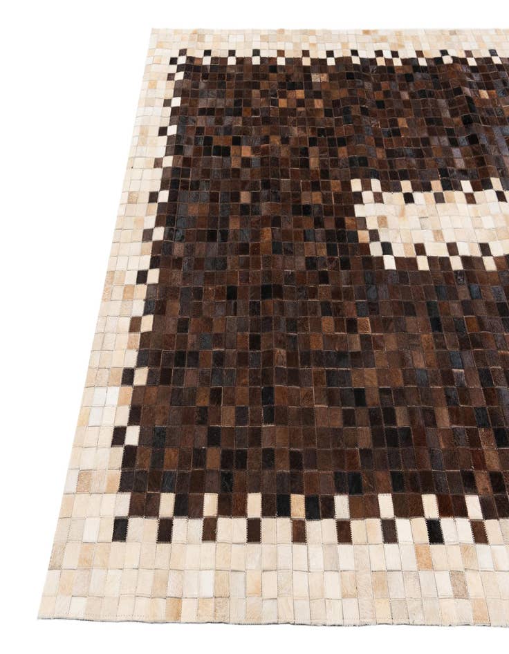 Detail image of  5' 2 x 8' Cowhide Stocks Rug
