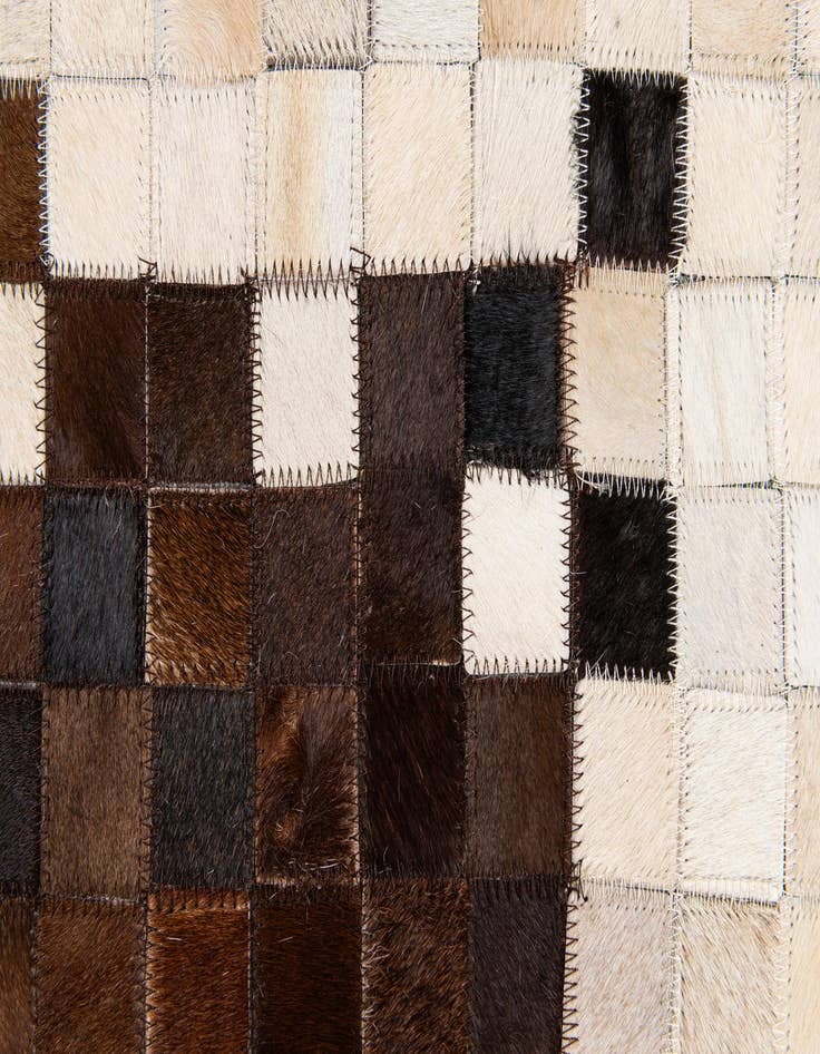 Detail image of  5' 1 x 8' 2 Cowhide Stocks Rug