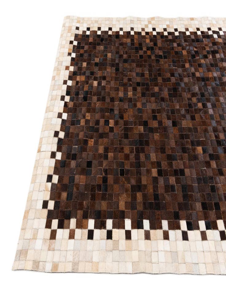 Detail image of  5' 1 x 7' 11 Cowhide Stocks Rug